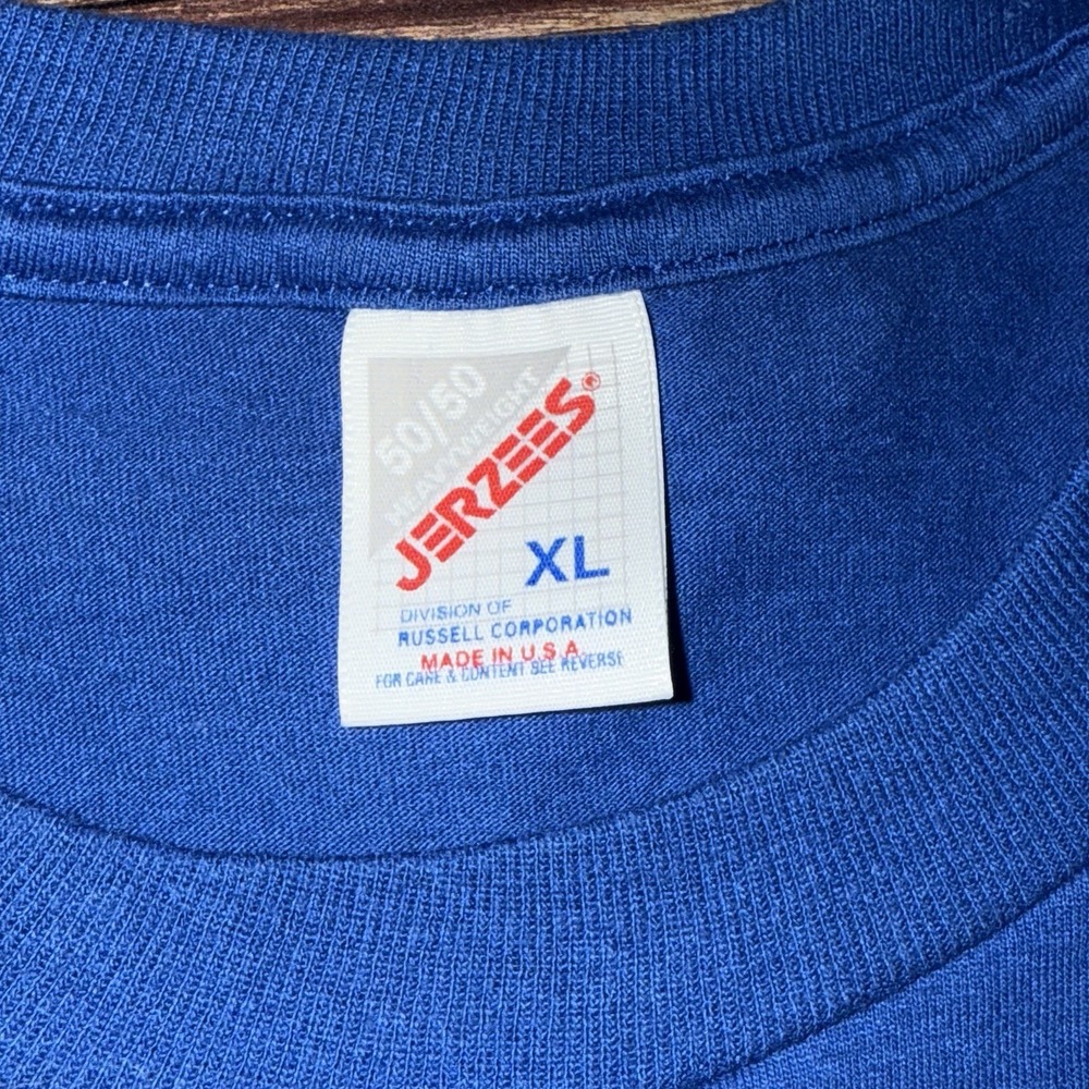Vintage 90s Jerzees Shirt Unisex Size XL July 4th Eagle Blue T-Shirt Made In USA - Picture 3 of 5